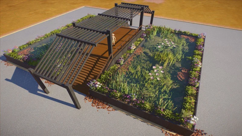 Planet Zoo 2 terrain tools showing waterlogged ground editing