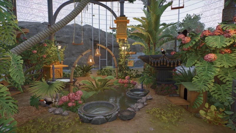 Terrain sculpting and water tools shaping a habitat landscape in Planet Zoo 2